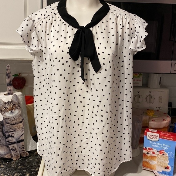 e womens Tempted cap ruffle sleeves pullover plus size blouse 👚 2X - Picture 1 of 3
